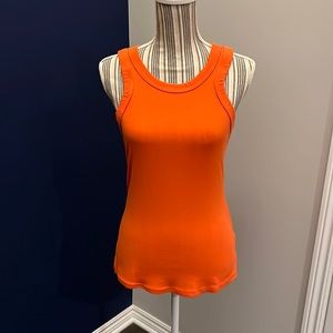 Orange Basic Ribbed Tank Top